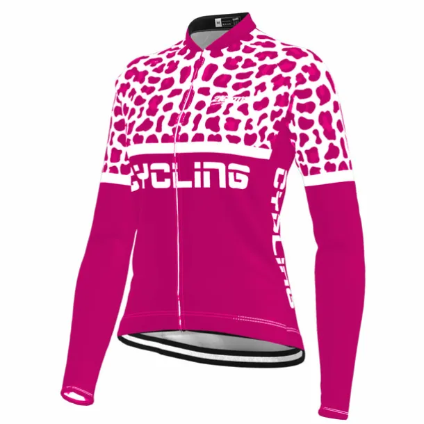 Women's Cycling Jersey Leopard Funny Long Sleeve Bike Jersey Top with 3 Rear Pockets Mountain Bike MTB Road Bike Cycling Quick Dry Reflective Strips Back Pocket Moisture Wicking Sports Black Yellow