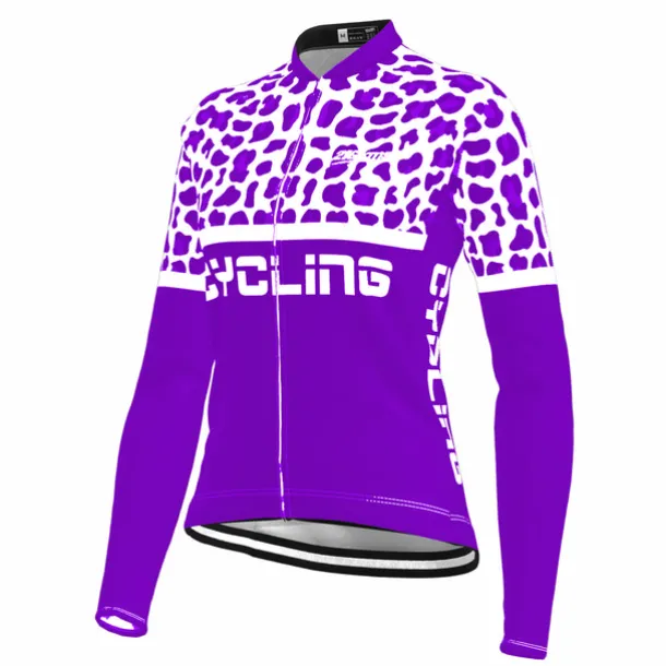 Women's Cycling Jersey Leopard Funny Long Sleeve Bike Jersey Top with 3 Rear Pockets Mountain Bike MTB Road Bike Cycling Quick Dry Reflective Strips Back Pocket Moisture Wicking Sports Black Yellow