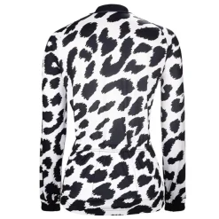 Women's Cycling Jersey Leopard Patterned Funny Long Sleeve Bike Jersey Top with 3 Rear Pockets Mountain Bike MTB Road Bike Cycling Thermal Warm Quick Dry Anatomic Design Reflective Strips Sports