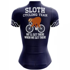 Women's Cycling Jersey Letter & Number Funny Sloth Short Sleeve Bike Jersey Top with 3 Rear Pockets Mountain Bike MTB Road Bike Cycling Quick Dry Reflective Strips Back Pocket Moisture Wicking Sports