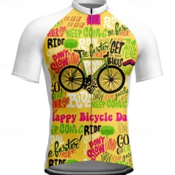 Women's Cycling Jersey Letter & Number Short Sleeve Bike Tee Tshirt Jersey Top with 3 Rear Pockets Mountain Bike MTB Quick Dry Breathable Sports White Yellow Green Clothing Apparel