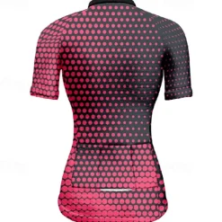 Women's Cycling Jersey Polka Dot Short Sleeve Bike Tee Tshirt Jersey with 3 Rear Pockets Mountain Bike MTB Quick Dry Anatomic Design Wicking Breathable Sports Pink Blue Dark Green Clothing Apparel