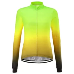 Women's Cycling Jersey Solid Color Gradient Patterned Long Sleeve Bike Jersey Top with 3 Rear Pockets Mountain Bike MTB Road Bike Cycling UV Resistant Quick Dry Back Pocket Sweat-Wicking Sports