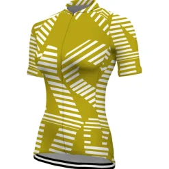 Women's Cycling Jersey Stripes Short Sleeve Bike Jersey Top with 3 Rear Pockets Mountain Bike MTB Road Bike Cycling Quick Dry Reflective Strips Back Pocket Moisture Wicking Sports Black Yellow Red