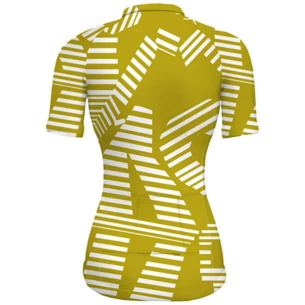 Women's Cycling Jersey Stripes Short Sleeve Bike Jersey Top with 3 Rear Pockets Mountain Bike MTB Road Bike Cycling Quick Dry Reflective Strips Back Pocket Moisture Wicking Sports Black Yellow Red