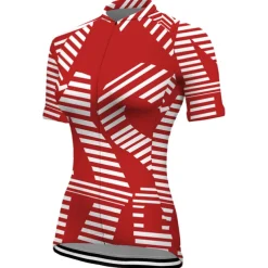 Women's Cycling Jersey Stripes Short Sleeve Bike Jersey Top with 3 Rear Pockets Mountain Bike MTB Road Bike Cycling Quick Dry Reflective Strips Back Pocket Moisture Wicking Sports Black Yellow Red