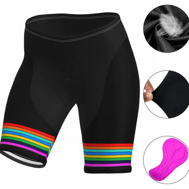 Women's Cycling Road Shorts Bike Shorts Cycling Padded Shorts Bike Padded Shorts / Chamois Mountain Bike MTB Road Bike Cycling Sports Stripes 3D Pad Cycling Breathable Quick Dry Black Yellow Spandex