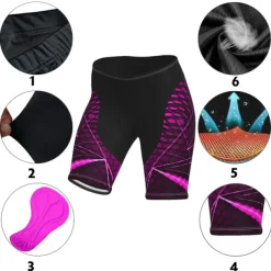 Women's Cycling Road Shorts Bike Shorts Cycling Padded Shorts Bike Shorts Padded Shorts / Chamois Mountain Bike MTB Road Bike Cycling Sports Graphic 3D Pad Fast Dry Breathable Quick Dry Blue Purple