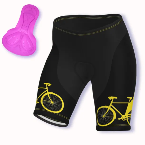 Women's Cycling Road Shorts Cycling Shorts Bike Shorts Bike Shorts Pants Mountain Bike MTB Road Bike Cycling Sports Graphic 3D Pad Fast Dry Breathable Soft Black Yellow Spandex Clothing Apparel Bike