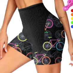 Women's Cycling Shorts Bike Padded Shorts / Chamois Bottoms Mountain Bike MTB Road Bike Cycling Sports Graphic 3D Pad Breathable Quick Dry Moisture Wicking Yellow Pink Spandex Clothing Apparel Bike