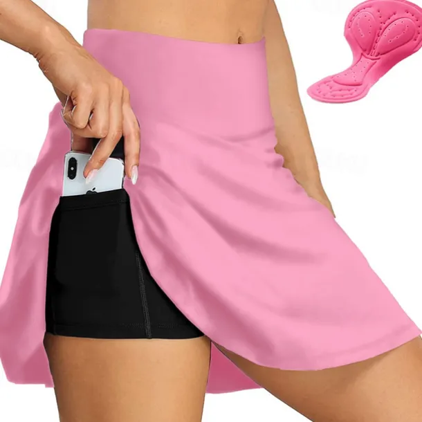Women's Cycling Skort Skirt Bike Skirt Bottoms Race Fit Mountain Bike MTB Road Bike Cycling Sports Gradient 3D Pad Cycling Breathable Quick Dry Navy Black Spandex Clothing Apparel Bike Wear