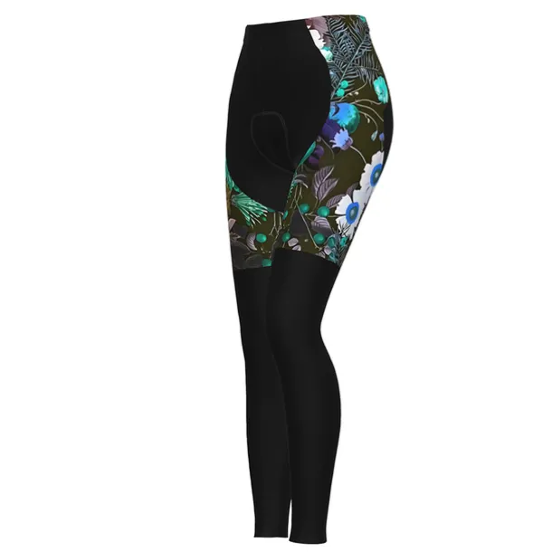 Women's Cycling Tights Bike Pants Tights Mountain Bike MTB Road Bike Cycling Sports Graphic Floral Botanical Ugly Christmas Thermal Warm 3D Pad Breathable Quick Dry Black Red Clothing Apparel Bike