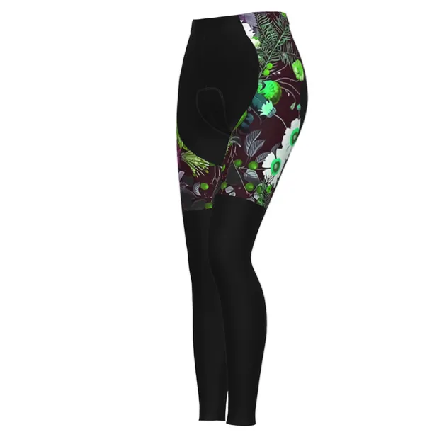 Women's Cycling Tights Bike Pants Tights Mountain Bike MTB Road Bike Cycling Sports Graphic Floral Botanical Ugly Christmas Thermal Warm 3D Pad Breathable Quick Dry Black Red Clothing Apparel Bike