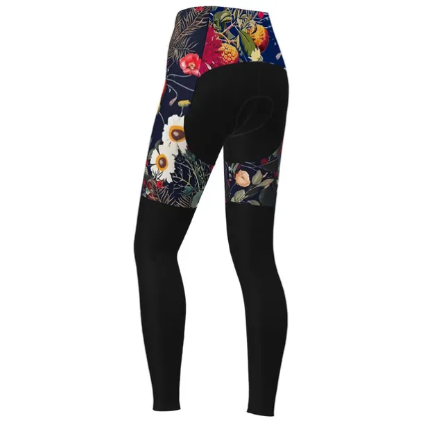 Women's Cycling Tights Bike Pants Tights Mountain Bike MTB Road Bike Cycling Sports Graphic Floral Botanical Ugly Christmas Thermal Warm 3D Pad Breathable Quick Dry Black Red Clothing Apparel Bike