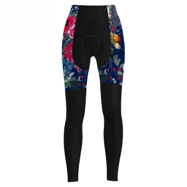 Women's Cycling Tights Bike Pants Tights Mountain Bike MTB Road Bike Cycling Sports Graphic Floral Botanical Ugly Christmas Thermal Warm 3D Pad Breathable Quick Dry Black Red Clothing Apparel Bike