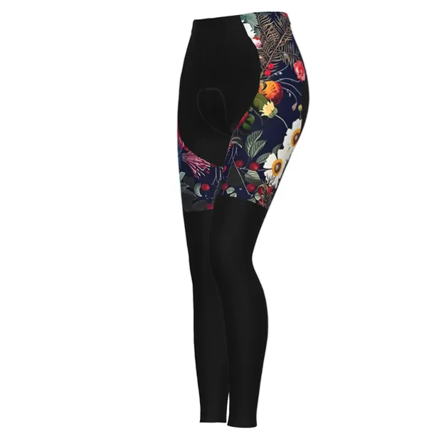 Women's Cycling Tights Bike Pants Tights Mountain Bike MTB Road Bike Cycling Sports Graphic Floral Botanical Ugly Christmas Thermal Warm 3D Pad Breathable Quick Dry Black Red Clothing Apparel Bike