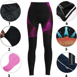 Women's Cycling Tights Bike Pants Tights Mountain Bike MTB Road Bike Cycling Sports Graphic Thermal Warm 3D Pad Warm Breathable Yellow Red Clothing Apparel Bike Wear
