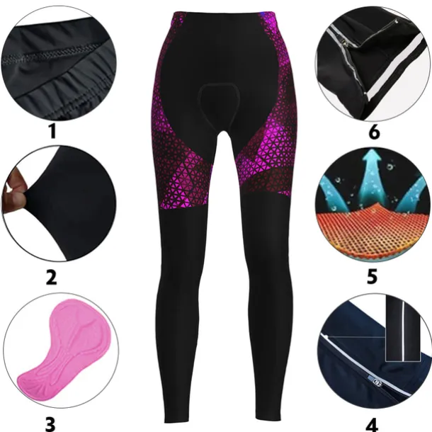 Women's Cycling Tights Bike Pants Tights Mountain Bike MTB Road Bike Cycling Sports Graphic Thermal Warm 3D Pad Warm Breathable Yellow Red Clothing Apparel Bike Wear