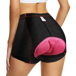 Women's Cycling Underwear 3D Padded Shorts MTB Biking Shorts Breathable Moisture Wicking Quick Dry Shockproof bike wear Cycling MTB Shorts Mountain Road Bike Cycling Sports Rosy Pink Red