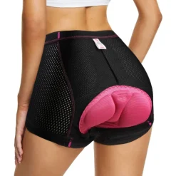 Women's Cycling Underwear 3D Padded Shorts MTB Biking Shorts Breathable Moisture Wicking Quick Dry Shockproof bike wear Cycling MTB Shorts Mountain Road Bike Cycling Sports Rosy Pink Red