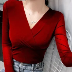 Women's Daily Top Latin Dance Ballroom Dance Top Ruching Pure Color Splicing Women's Performance Training Long Sleeve Polyester