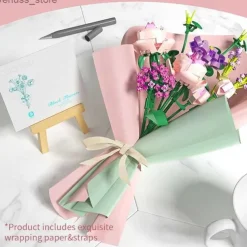 Women's Day Gifts Blocks LED Flowers Rose Building Block Lamp Bouquet Small Particles Compatible With Assembled Flower Holiday Gift Rose Series Toys R231208 Mother's Day Gifts for MoM