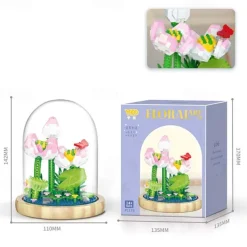 Women's Day Gifts Building blocks flower pots roses and assembly of immortal flowers DIY small particle building blocks creative desktop decoration toys Mother's Day Gifts for MoM