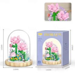 Women's Day Gifts Building blocks flower pots roses and assembly of immortal flowers DIY small particle building blocks creative desktop decoration toys Mother's Day Gifts for MoM