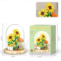 Women's Day Gifts Building blocks flower pots roses and assembly of immortal flowers DIY small particle building blocks creative desktop decoration toys Mother's Day Gifts for MoM