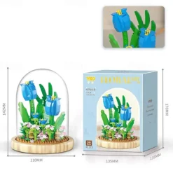 Women's Day Gifts Building blocks flower pots roses and assembly of immortal flowers DIY small particle building blocks creative desktop decoration toys Mother's Day Gifts for MoM