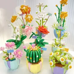 Women's Day Gifts Compatible With Puzzle Assembly Toys Small Particle Building Blocks Flowers Meat Potted Plants Bouquet Decorations Girls' Gifts Mother's Day Gifts for MoM