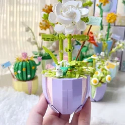 Women's Day Gifts Compatible With Puzzle Assembly Toys Small Particle Building Blocks Flowers Meat Potted Plants Bouquet Decorations Girls' Gifts Mother's Day Gifts for MoM