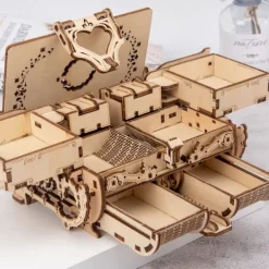 Women's Day Gifts 3D Wooden Puzzle Antique Jewel Box Music Box Kit DIY Home Decoration Laser-Cut Mechanical Model Mother's Day Stunning Gifts for Adults Mother's Day Gifts for MoM