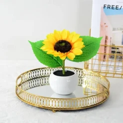 Women's Day Gifts LED Sunflower Night Light Indoor Simulation Bouquet Atmosphere Light Touch Charging Bedhead Warm Night Light Batch Mother's Day Gifts for MoM