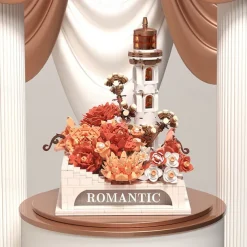 Women's Day Gifts New Building Block Flower Rose Building Block Toy Magic Powder Portable Flower Bouquet Gift Box Series Gifts For Girls Valentine's Day for Girls Mother's Day Gifts for MoM