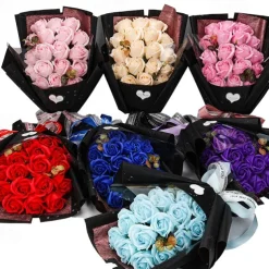Women's Day Gifts Simulated Flowers Rose Soap Bouquet 18 Gift Boxes Women's Day Mother's Day Gifts for GirlsValentine's Day Gifts Mother's Day Gifts for MoM