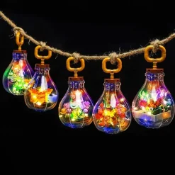 Women's Day Gifts Succulents in Bulbs Building Block Set with 2 LED String Lights DIY 3 Adjustable Flash Speeds Women's Day Mother's Day Gifts for Girls Mother's Day Gifts for MoM