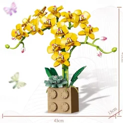 Women's Day Gifts Valentine's Day Gift Compatible With Le-go Rose Building Block Flower Ornaments G5010 Building Block Butterfly Orchid Bonsai Bouquet Mother's Day Gifts for MoM