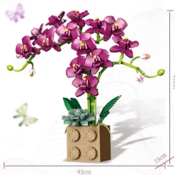 Women's Day Gifts Valentine's Day Gift Compatible With Le-go Rose Building Block Flower Ornaments G5010 Building Block Butterfly Orchid Bonsai Bouquet Mother's Day Gifts for MoM