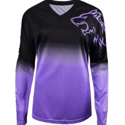 Women's Downhill Jersey Long Sleeve Mountain Bike MTB Road Bike Cycling Blue Purple Rose Red Gradient Wolf Bike Breathable Quick Dry Sports Gradient Wolf Clothing Apparel