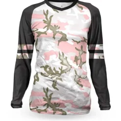 Women's Downhill Jersey Long Sleeve Mountain Bike MTB Road Bike Cycling Black Pink Blue Camo / Camouflage Bike Breathable Quick Dry Sports Camo / Camouflage Clothing Apparel