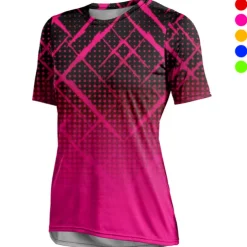 Women's Downhill Jersey Short Sleeve Yellow Pink Red Graphic Bike Breathable Quick Dry Sports Graphic Geometic Clothing Apparel