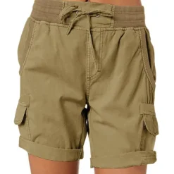 Women's Drawstring Elastic Waist Ripstop Breathable Quick Dry Light Blue Dark Khaki grey blue turmeric Summer Spring