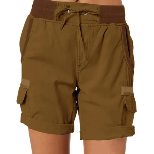 Women's Drawstring Elastic Waist Ripstop Breathable Quick Dry Light Blue Dark Khaki grey blue turmeric Summer Spring