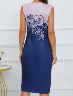 Women's Dress Set Two Piece Dress Floral Dress Midi Dress Purple 3/4 Length Sleeve Print Print Winter Fall Autumn Crew Neck Fashion Party Daily Wedding Guest 2023 S M L XL XXL 3XL