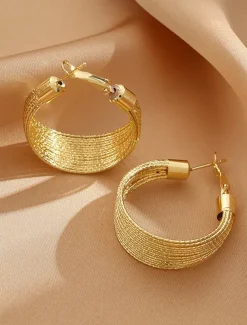 Women's Drop Earrings Hoop Earrings Silver Gold Alloy Elegant Fashion Daily Round