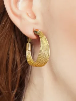 Women's Drop Earrings Hoop Earrings Silver Gold Alloy Elegant Fashion Daily Round
