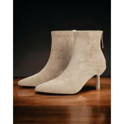 Women's Elegant Pointed-Toe Ankle Boots – Suede Stiletto Heel Booties for Formal and Casual Occasions