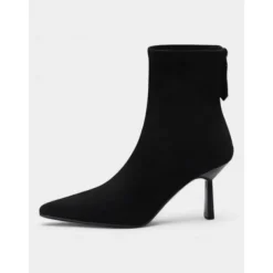 Women's Elegant Pointed-Toe Ankle Boots – Suede Stiletto Heel Booties for Formal and Casual Occasions