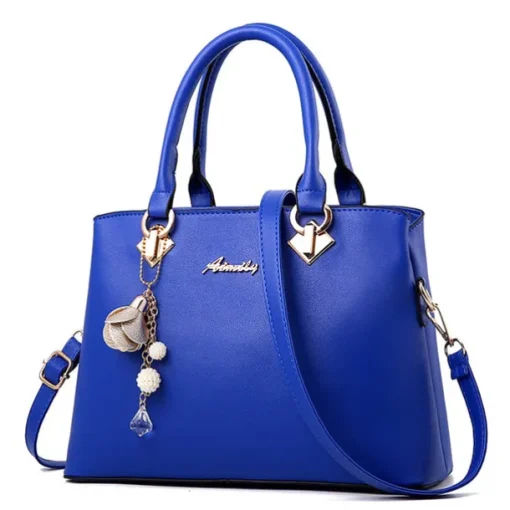 Women's Elegant White Faux Leather Handbag with Gold Hardware and Floral Charm - Stylish Shoulder Bag for Daily Use and Special Occasions